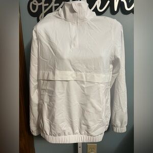 🇺🇸$3🇺🇸 Ebb & Flow White Half-Zip Pullover Windbreaker Jacket Small **Call out